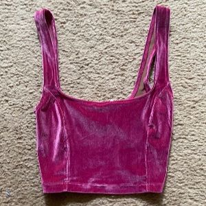 Urban outfitters XS pink velvet crop top